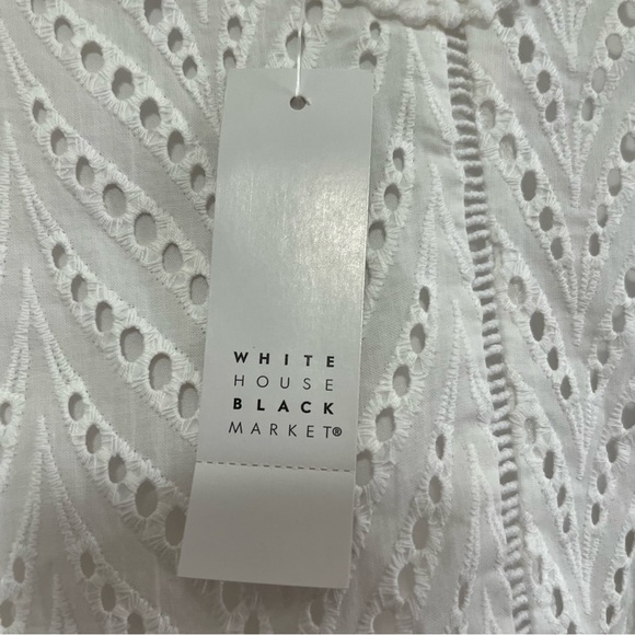 White House Black Market White Eyelet Peplum Cami Size 8 NWT - Picture 6 of 13